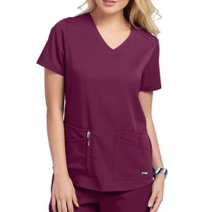 NWT Greys Anatomy Womens Spandex Stretch 4 pocket scrub top in medium